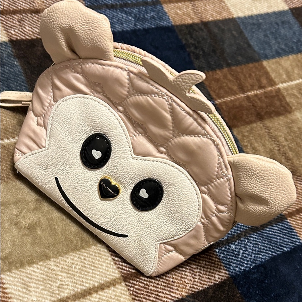Betsey Johnson Pink Monkey Face Quilted Bag givie - Picture 14 of 14